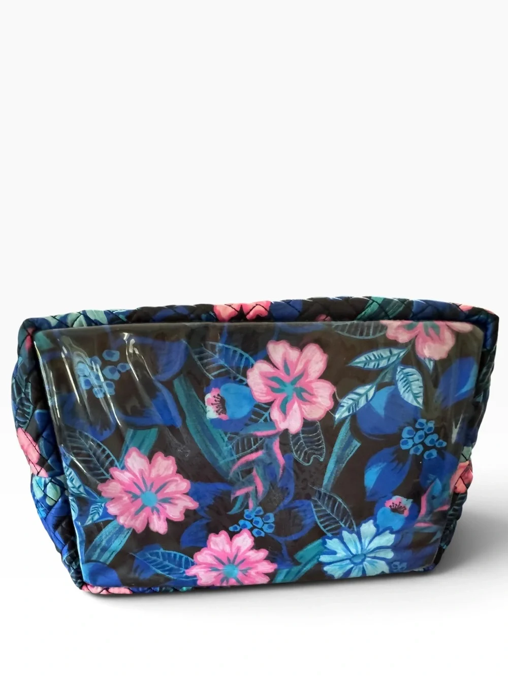 Lug Peekaboo Clearview Tote Bag Set with Matching Quilted Floral Cosmetic Pouch